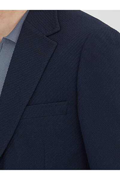 Kip Navy Blue Plain Modern Fit Jacket