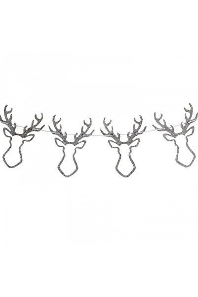 Ginger Ray Wooden Reindeer Christmas Garland, 150 cm