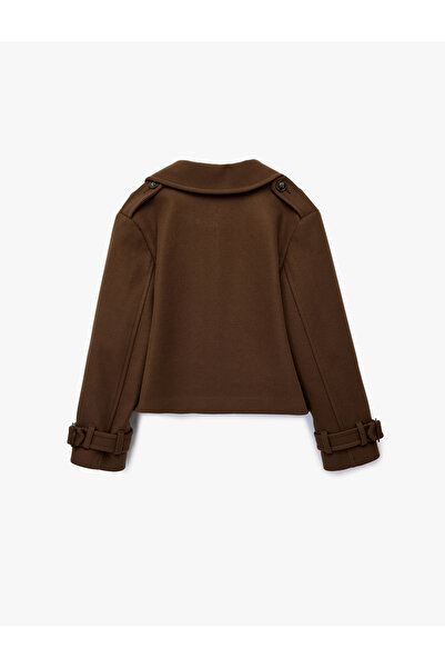 Koton Дългоръкавно, закопчавано, двуредно късо вълнено палто с джобове