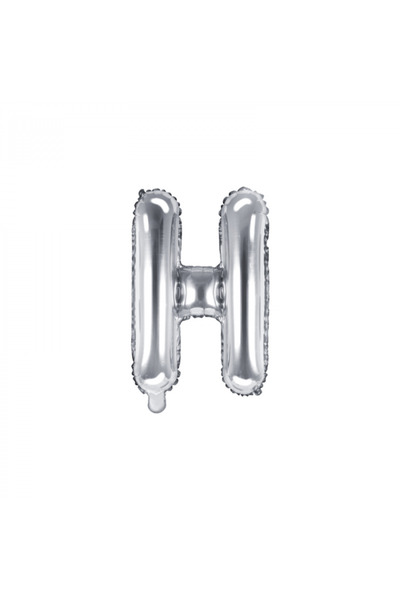 Partydeco Foil Balloon Letter H Silver, 35 cm
