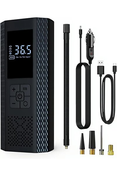OEM Wireless Portable Air Pump 150 PSI, 2000mAh, Digital Display, USB/Type-C, SOS Light, 17.5x8.5 cm, Bl