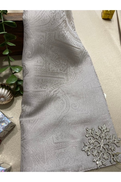 MİNELEŞARP34 Mineleşarp Ethnic Pattern Cream Color Monogram Jacquard Shawl