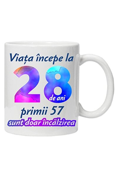 CRD PRINT Personalized mug "Life begins at 28", CRD PRINT, 330 ml, white