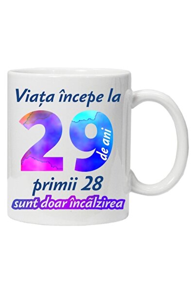 CRD PRINT Cană personalizată „Viața începe la”, 29 de ani, CRD PRINT, 330ml, ...