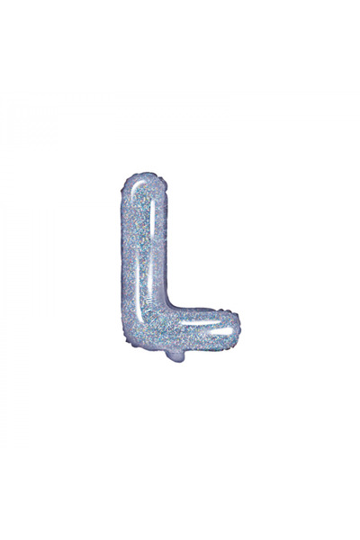 Partydeco Foil Balloon Letter L Holographic, 35 cm