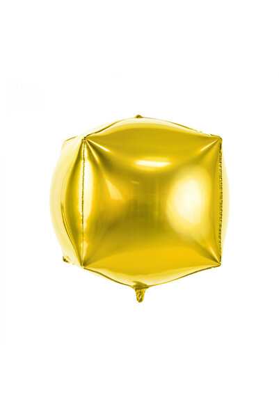 Partydeco Gold Cube Foil Balloon - 35 cm