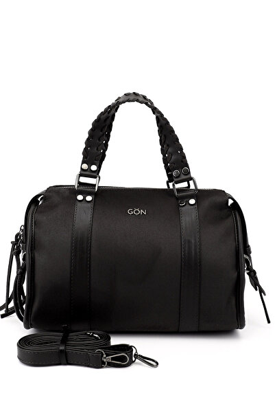 GÖNDERİ(R) Women's Black Suede Black Hand and Shoulder Bag