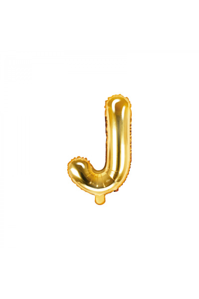 Partydeco Foil Balloon Letter J Gold, 35 cm