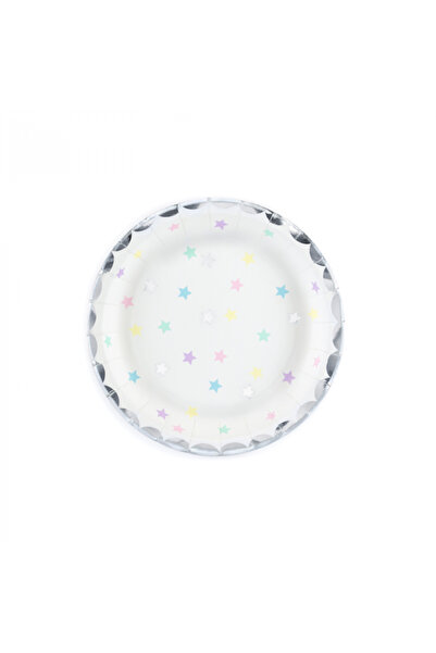 Partydeco Set of 6 Unicorn Plates, 18 cm