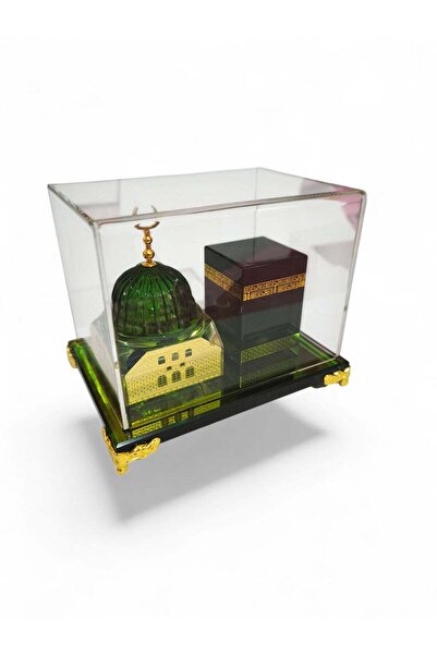 Ruya Dukkan Muslim Radwda Madinah and Kaaba Glass Model for Car Ornament Home or Office Table Decoration