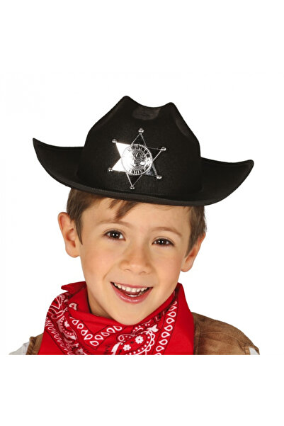 Fiestas Guirca Pălărie de șerif neagră pentru copii