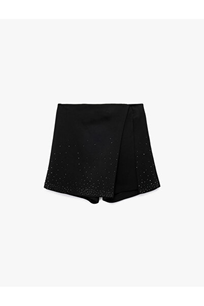 Koton Stone Detailed Viscose Blend Mini New Year's Skirt