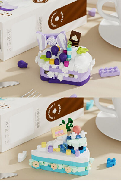 Volenta Shop Mini (3-4 cm) Renkli 3D Yaş Pasta Yapboz Seti Yapı Blokları (1 Adet)