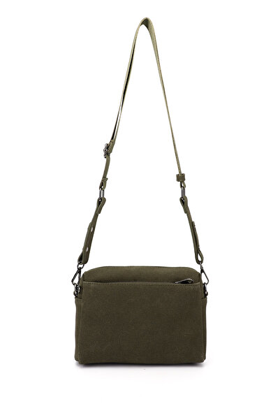 GÖNDERİ(R) Women's Khaki Suede Long Strap Shoulder Bag