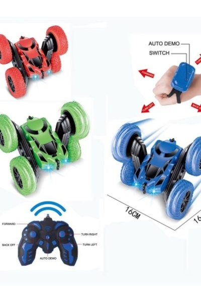 OEM 360° Rotating Car with Lights, Remote Control and Wristband, 3+ Years, Blue