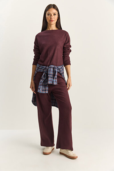 Bianco Lucci Women's Crew Neck Basic Bottom-Top Set 0036 60251871