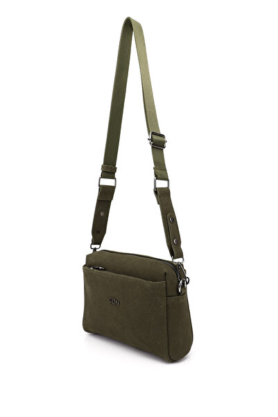 GÖNDERİ(R) Women's Khaki Suede Long Strap Shoulder Bag