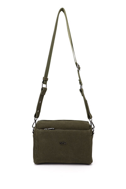GÖNDERİ(R) Women's Khaki Suede Long Strap Shoulder Bag