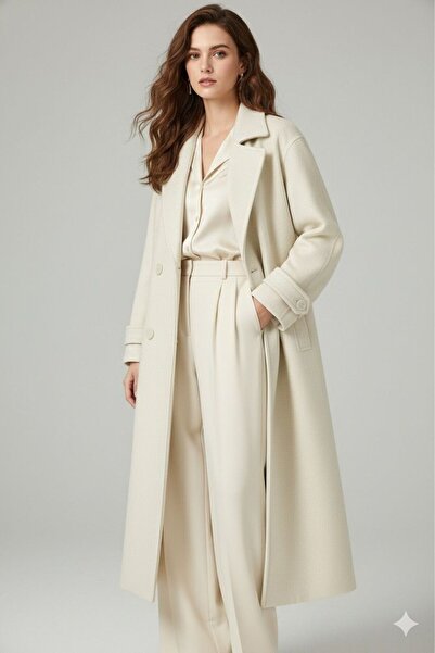 Meşe Moda Women's Oversized Cashmere Long Coat
