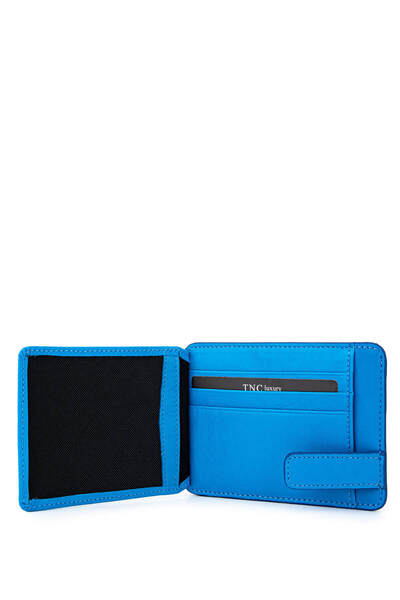Tamer Tanca Men's Genuine Leather Blue Card Holder
