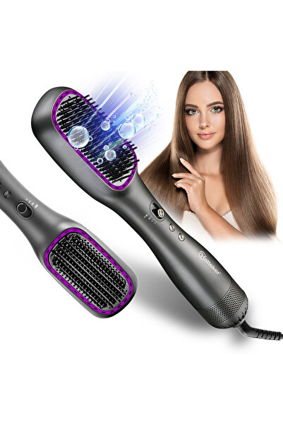 Hatteker Professional Portable Negative Ionic Hair Straightener Brush Electric Hair Brush