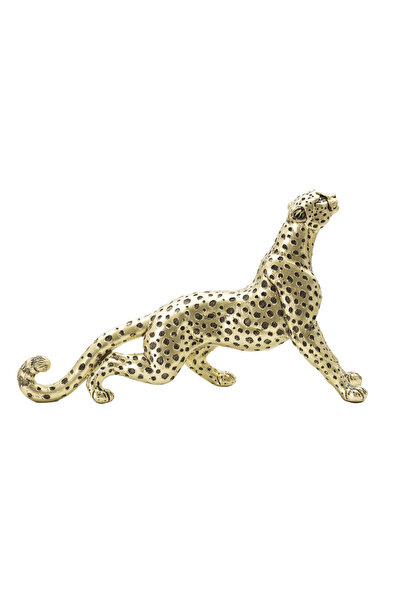 Mauro Ferretti Leopard Figurine Point Seat 33 x 7.7 x 19.5 cm, Gold/Black