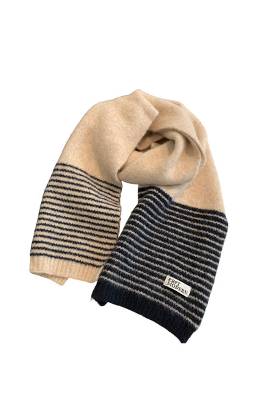 OEM Scarf, Winter Warm Thick Atmosphere Striped Knitted Scarf, Scarf - Beige