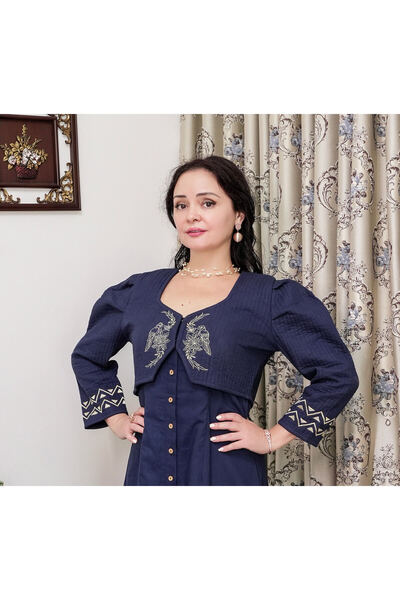 Studio Nuzhat Linen Quilted crop Jacket