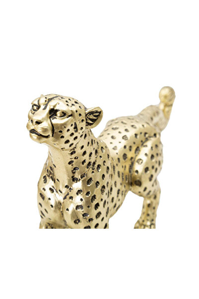 Mauro Ferretti Leopard Figurine Point Seat 33 x 7.7 x 19.5 cm, Gold/Black
