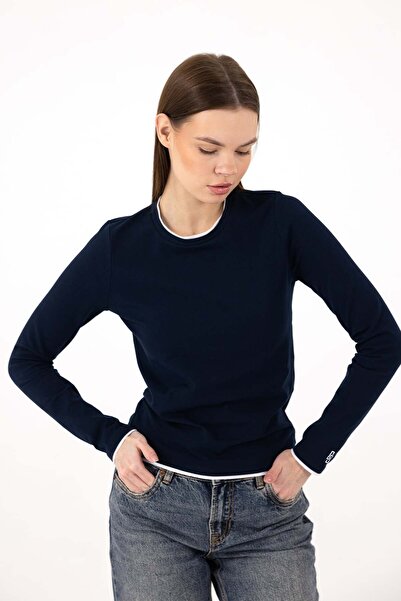 Re-SIS KONTRAST BİYELİ UZUN KOLLU T-SHIRT