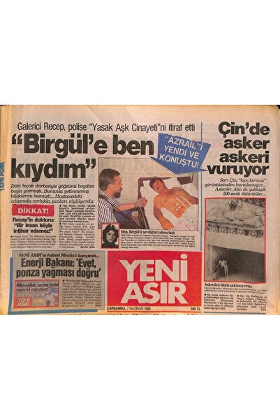 Gökçe Koleksiyon Yeni Asır Gazetesi 7 Haziran 1989 - Milyonlarca İranlı, Kefenden Parça Koparabilmek İçin Bekledi - Ç