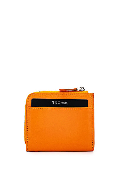 Tamer Tanca Women's Genuine Leather Orange Card Holder