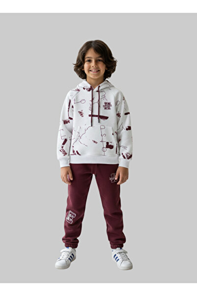 Kids wear 4 4 Kids Wear Boys Winter Fleece-Lined Tracksuit – 2 Pieces – Maroo...