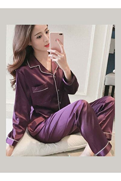 Generic Long Sleeve Autumn And Pajamas Set Purple