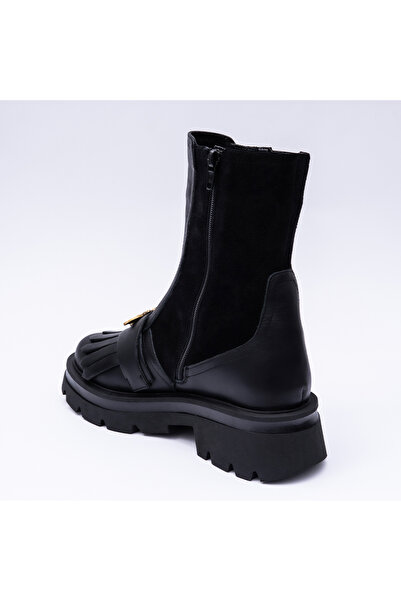 VAGAM Ghete Negre cu Fermoar si Talpa Inalta