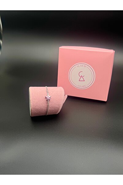 Alsem Sparkling White Zircon Stone Star Bracelet |   Pink and Purple Adjustab...