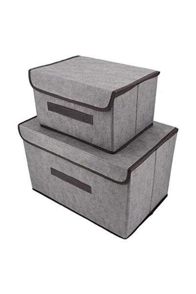 Generic Pack Of 2 Foldable Storage Box With Lid Multicolour 36x23x24cm