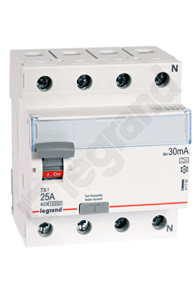 Legrand Întrerupător diferențial 4P 25A 0.03A tip A P304 TX3 411764