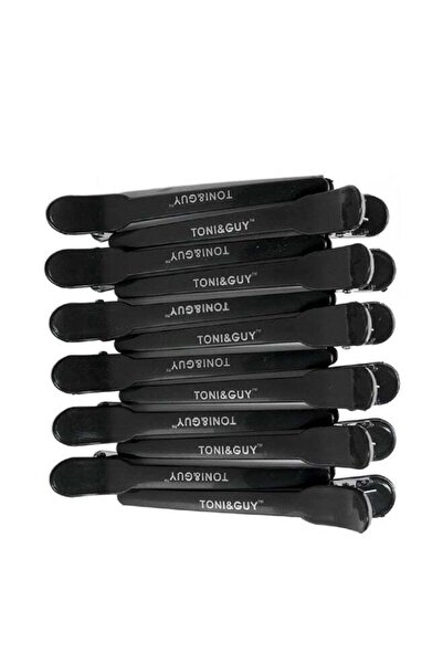 Toni&Guy 12 Piece Soft-Touch Sectioning Clips Black 35grams