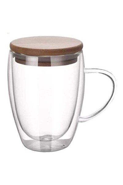 Unbraded Double Layer Glass Cup Transparent/Brown