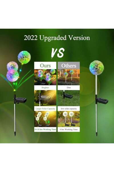 BLOOMING TIME Solar Garden Lights – Waterproof LED Decorative Flower Stakes for Patio (2 Pack)