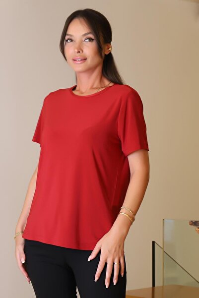 Nazen Giyim 10693-2K6 T.Saraçoğlu Red Bluse