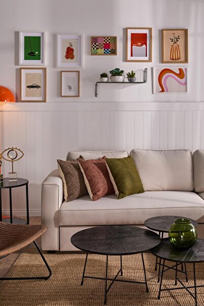 Vanilla Home Husă pentru pernă texturată Nordice din 3 piese