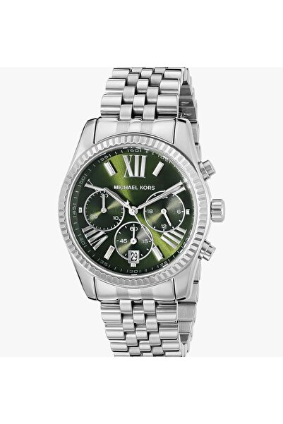 Michael Kors Michael Kors Lexington Quartz Green Dial Silver Steel Strap MK6222