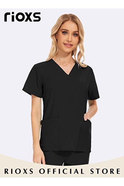 RIOXS Unisex Medical Uniform Scrubs for Women And Men Scrubs Set Medical Scrubs Short Sleeve Top and Pants