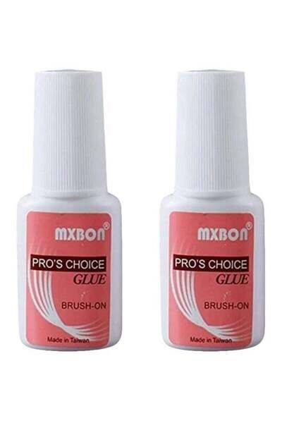Mxbon مجموعة عامة من قطعتين - غراء أظافر احترافي شفاف