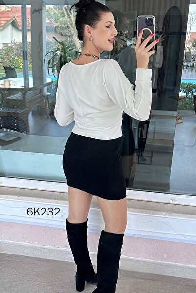 İnce Topuk Ponte Roma Fabric Mini Skirt 6K232