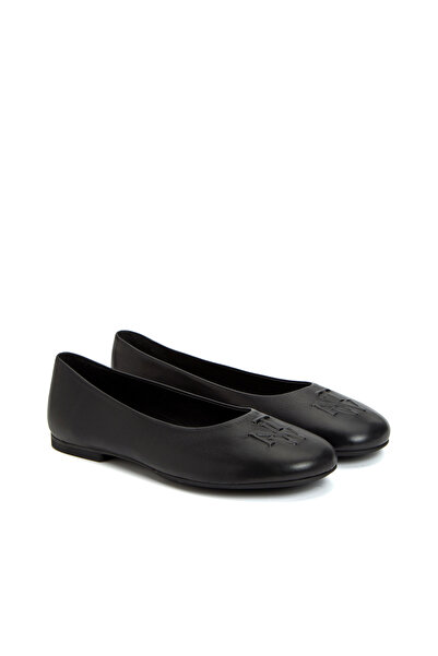 Network Siyah Kadın Deri Babet