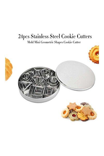 Generic 24-Piece Stainless Steel Cookie Cutters Mold Set Silver 12.5x2.5x12.5cm
