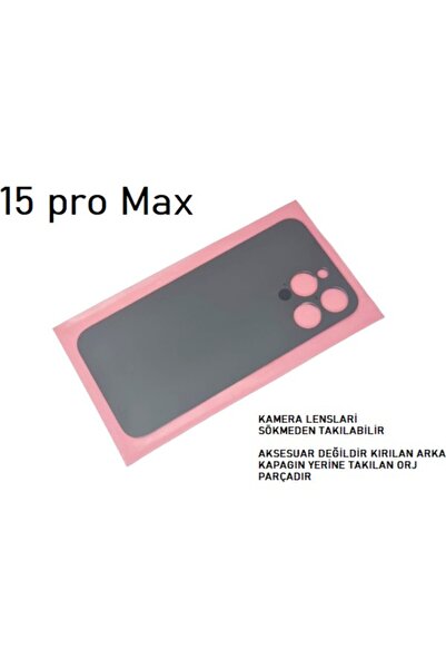 Asia - iPhone 15 Pro Max Arka Pil Batarya Kapağı - Cam Kapak Geniş Lens Deliğ...